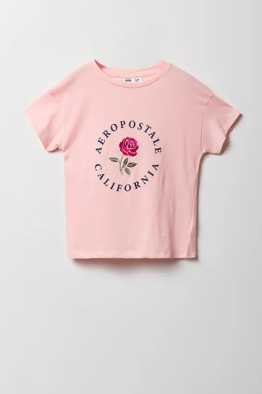 Girls Aeropostale Rose Embroidered T-Shirt sold by Urban Planet