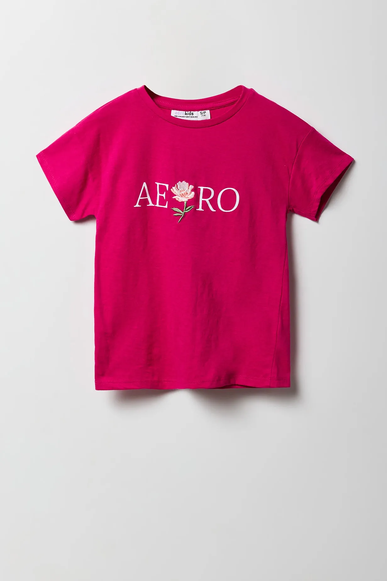 Girls Aero Rose Embroidered T-Shirt sold by Urban Planet