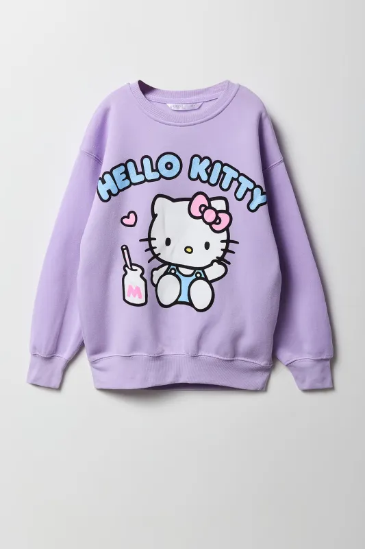 Girls Hello Kitty Milk Graphic Fleece Sweatshirt sold by Urban Planet