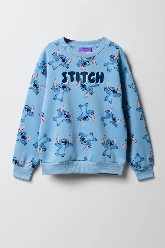 Girls Stitch Print Fleece Sweatshirt sold by Urban Planet