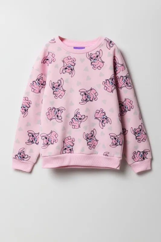 Girls Angel Print Fleece Sweatshirt sold by Urban Planet