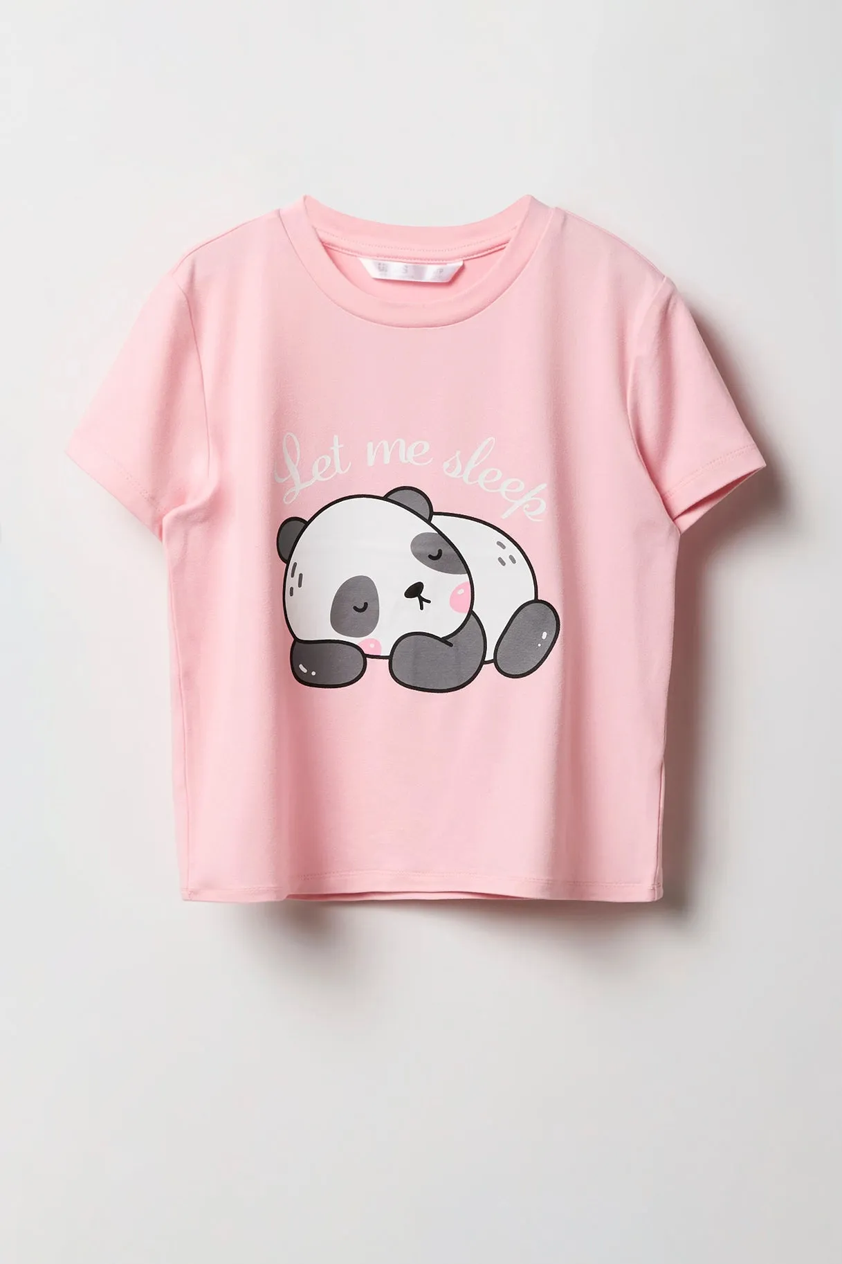 Girls Graphic T-Shirt & Plush Short 2 Piece Pajama Set sold by Urban Planet product image thumbnail 2