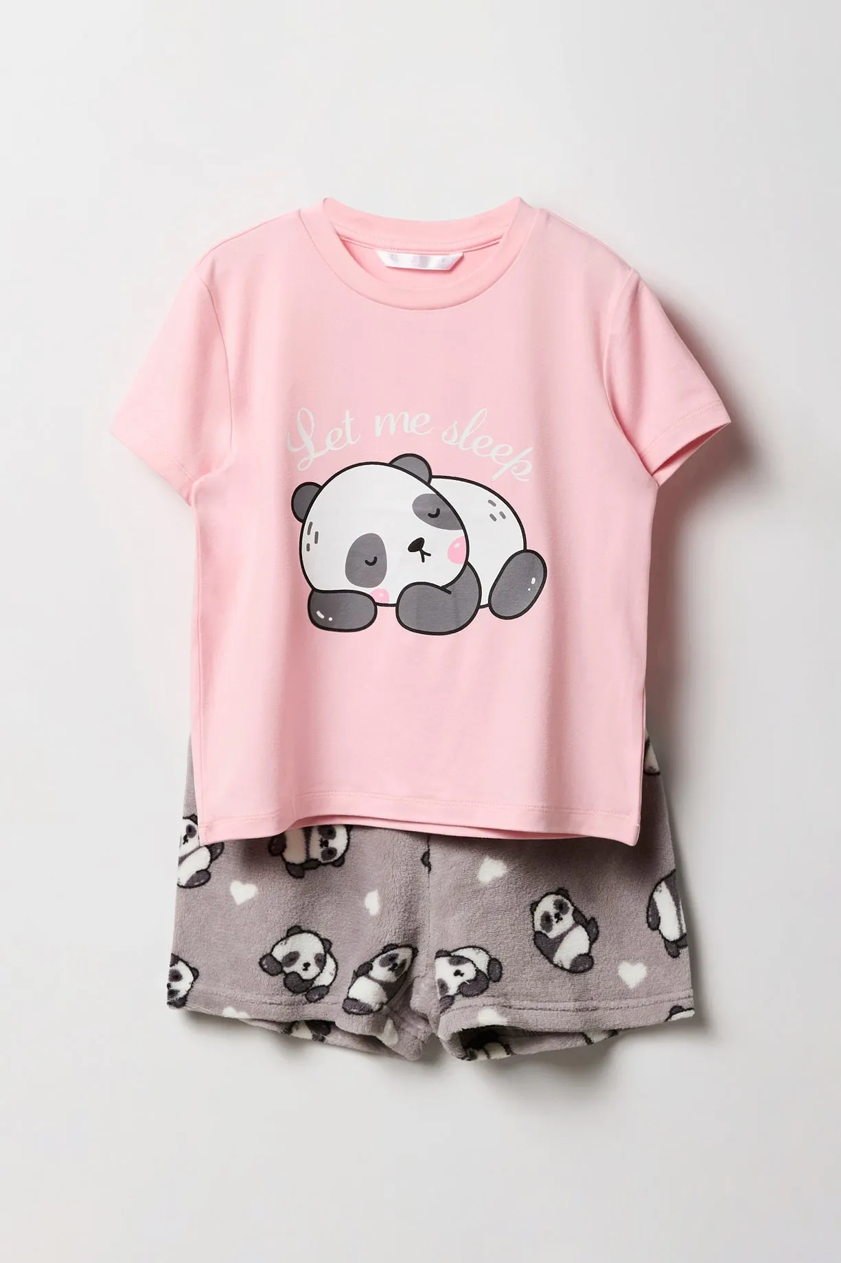 Girls Graphic T-Shirt & Plush Short 2 Piece Pajama Set sold by Urban Planet