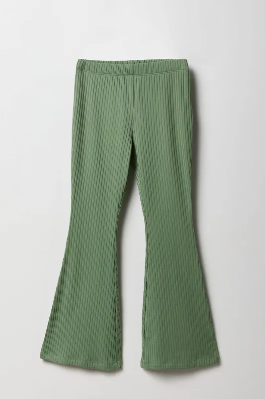 Girls Ribbed Flare Legging sold by Urban Planet