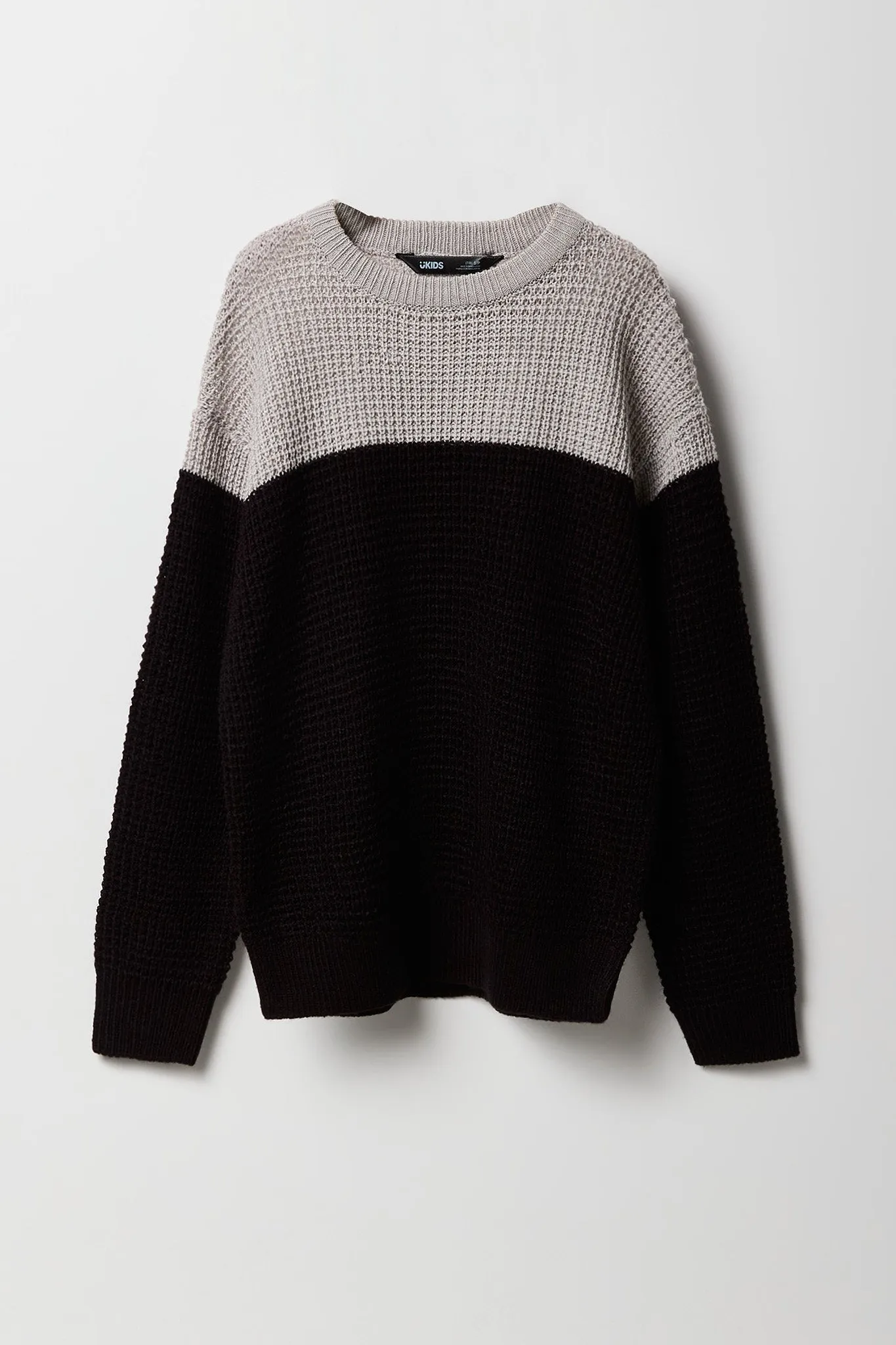 Boys Colourblock Waffle Knit Sweater sold by Urban Planet