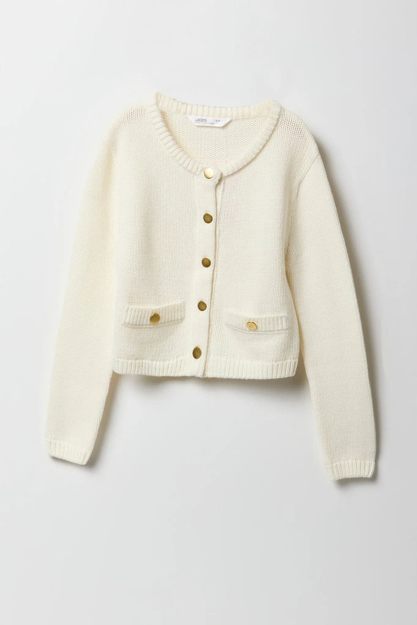 Girls Button Front Knit Cardigan sold by Urban Planet product image thumbnail 5