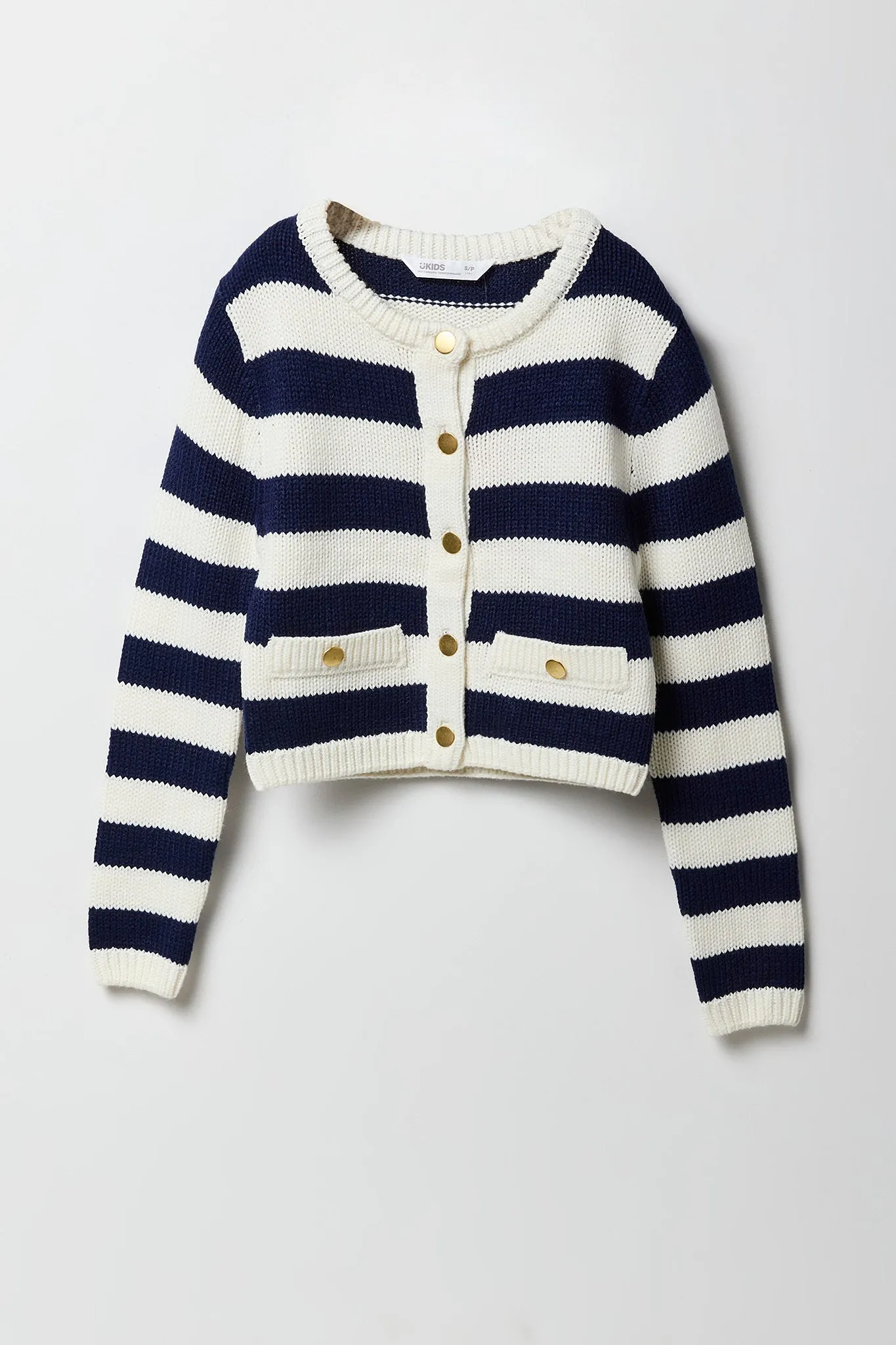 Girls Button Front Knit Cardigan sold by Urban Planet product image thumbnail 3