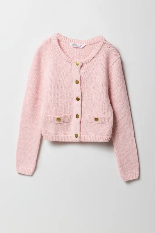 Cardigan boutonné en tricot pour fille sold by Urban Planet