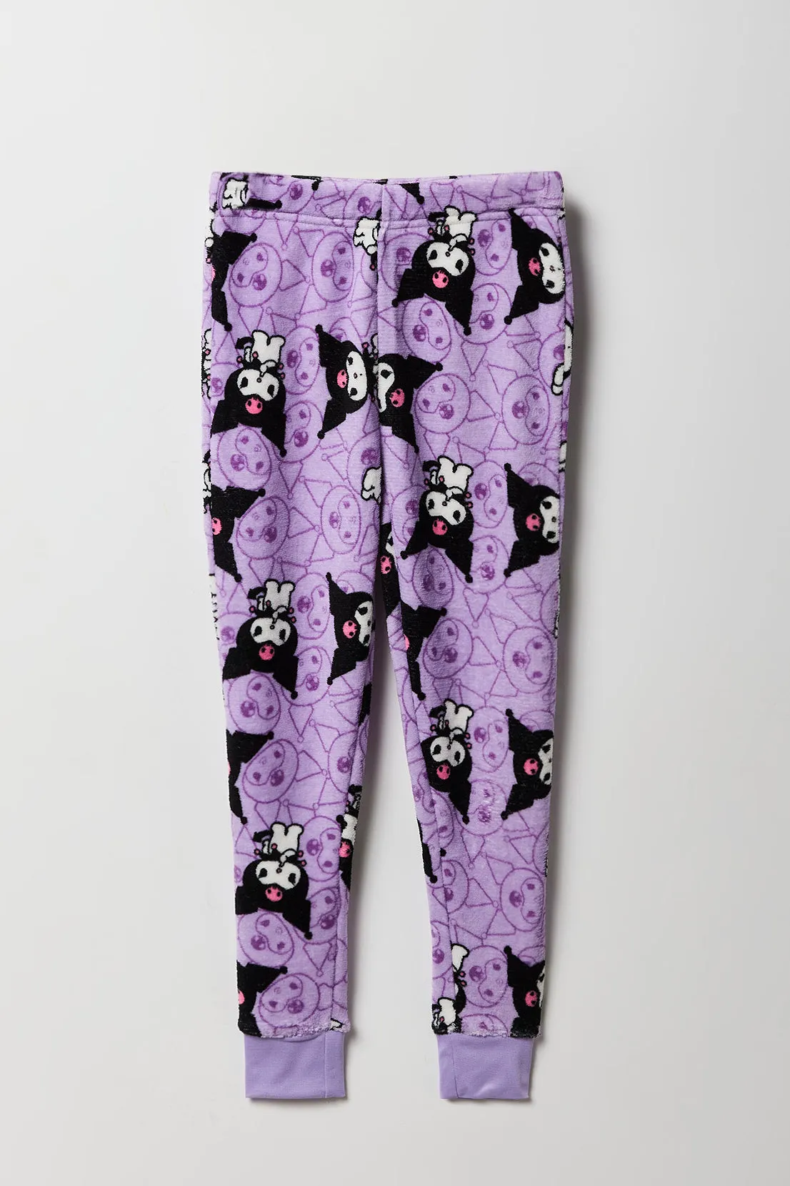 Ensemble pyjama avec t-shirt et pantalon en peluche à imprimé Kuromi pour fille sold by Urban Planet product image thumbnail 4
