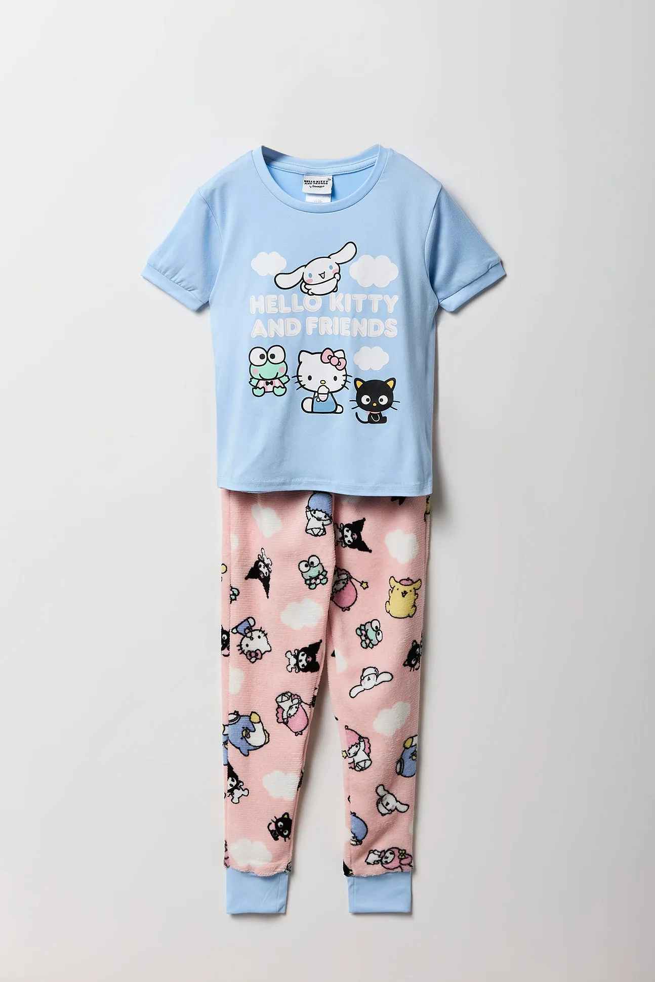 Girls Hello Kitty T-Shirt & Plush Pant 2 Piece Pajama Set sold by Urban Planet