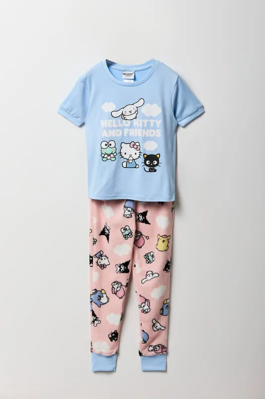 Ensemble pyjama avec t-shirt et pantalon en peluche à imprimé Hello Kitty pour fille sold by Urban Planet