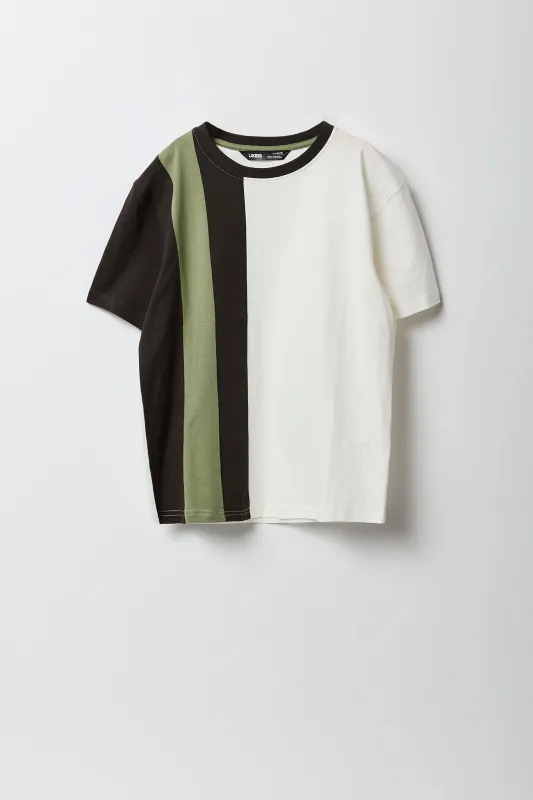 Boys Colourblock Striped T-Shirt sold by Urban Planet