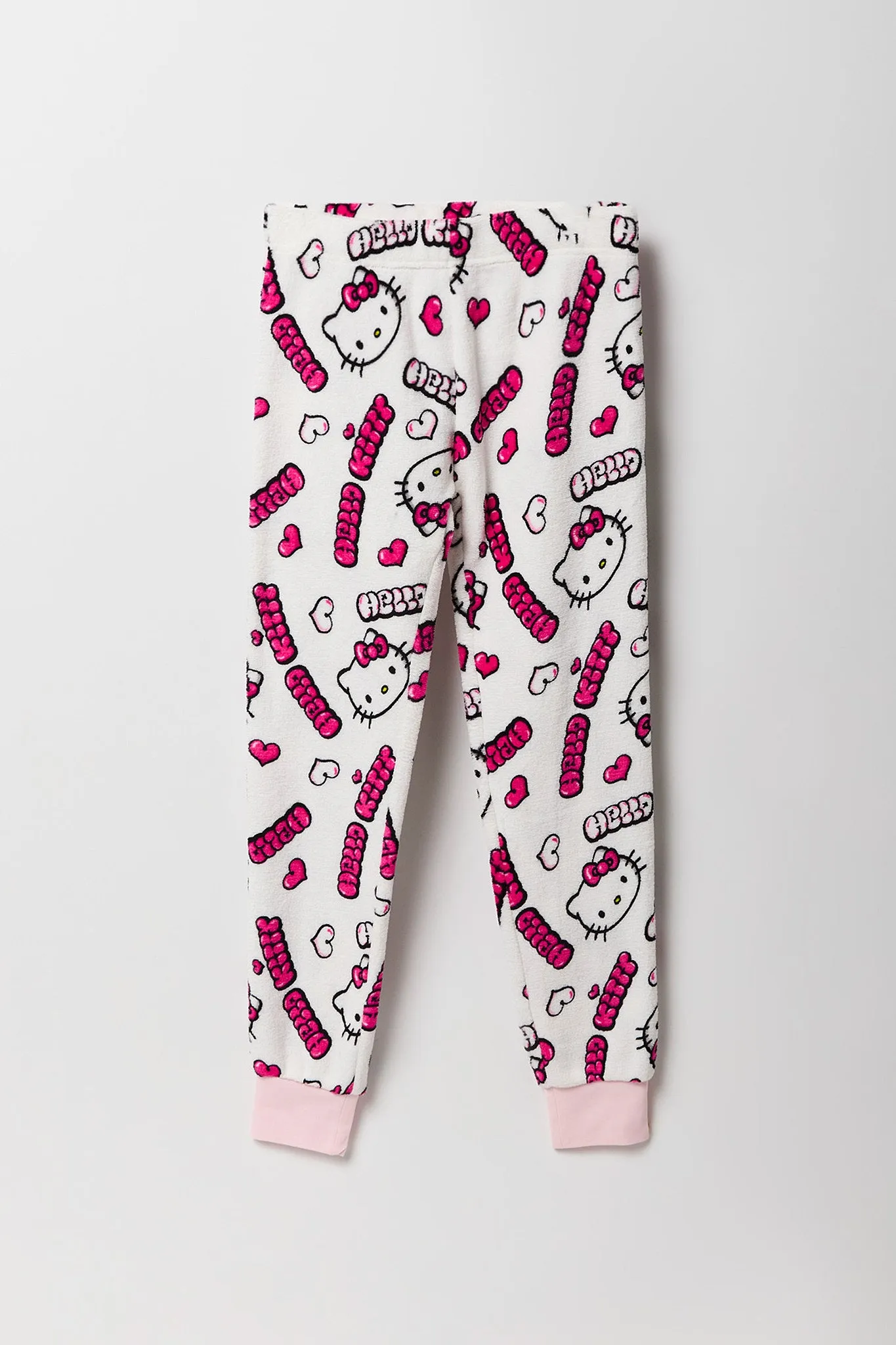 Girls Hello Kitty T-Shirt & Plush Pant 2 Piece Pajama Set sold by Urban Planet product image thumbnail 4