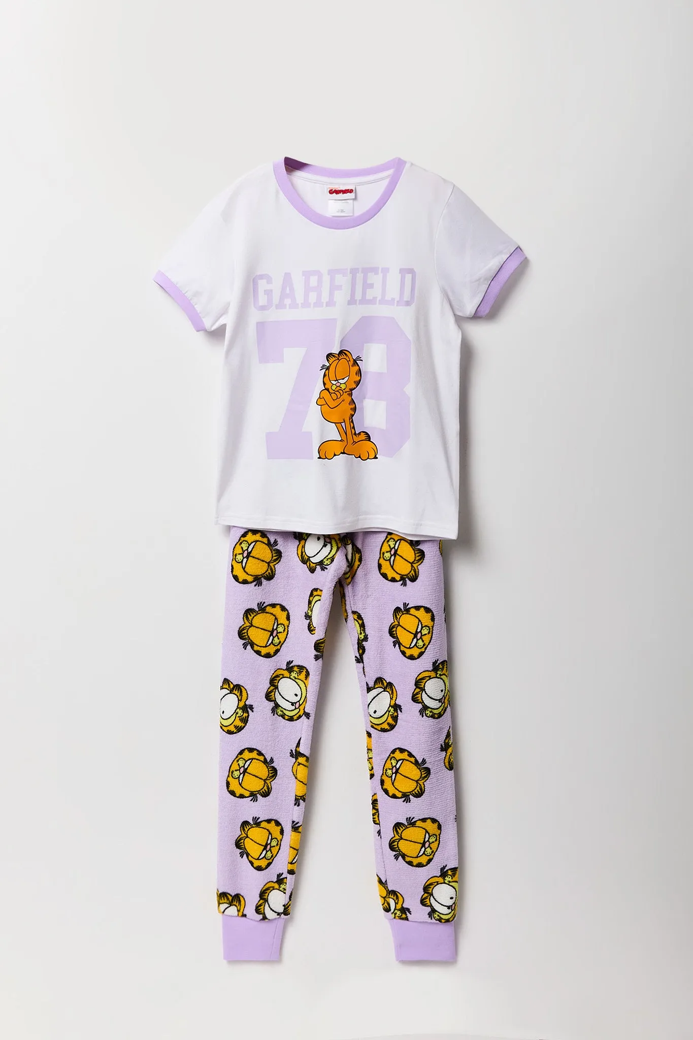 Girls Garfield T-Shirt & Plush Pant 2 Piece Pajama Set sold by Urban Planet