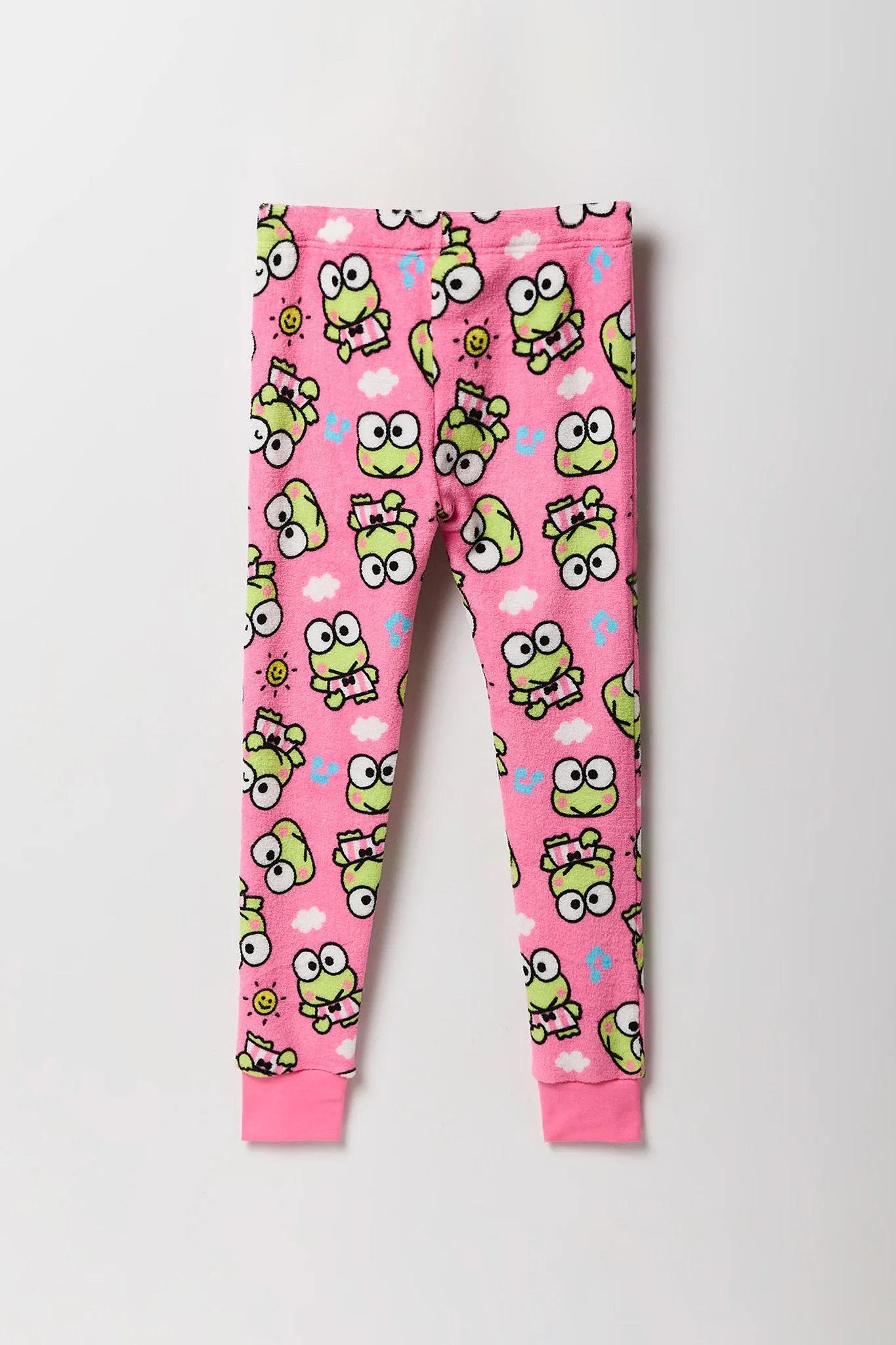 Ensemble pyjama avec t-shirt à imprimé Keroppi et pantalon en peluche pour fille sold by Urban Planet product image thumbnail 5