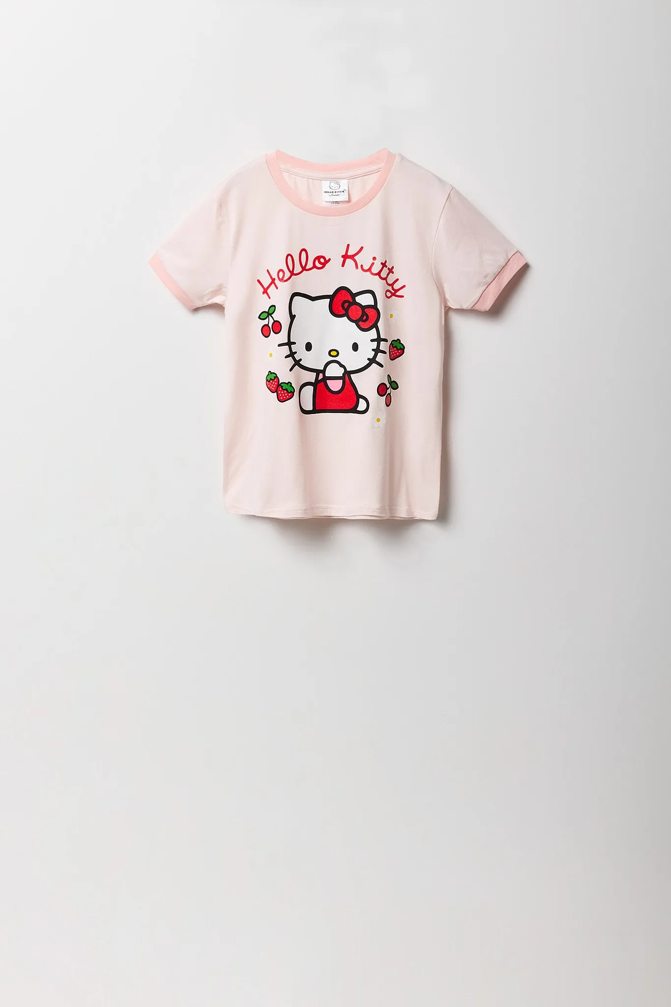 Girls Hello Kitty Berry T-Shirt & Plush Pant 2 Piece Pajama Set sold by Urban Planet product image thumbnail 2