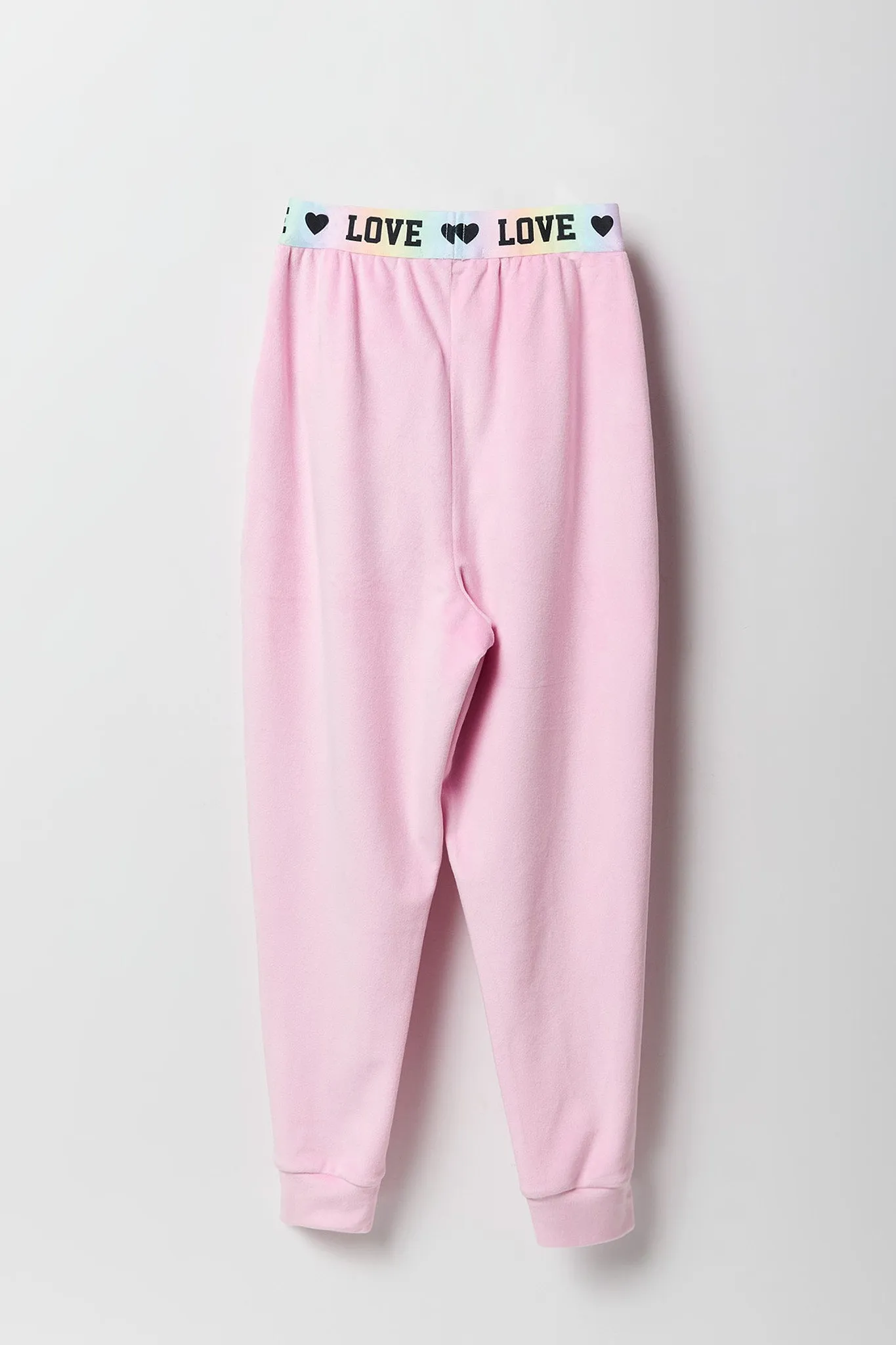 Girls Velour Love Elastic Waist Jogger sold by Urban Planet product image thumbnail 2
