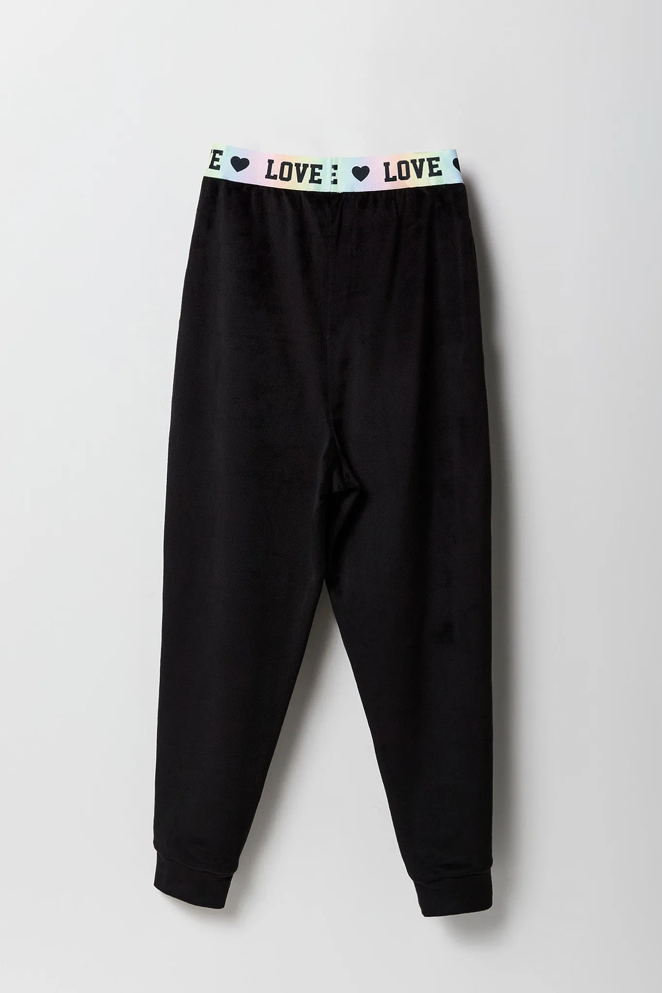 Jogger velours à imprimé Love avec bande de taille élastique pour fille sold by Urban Planet product image thumbnail 4