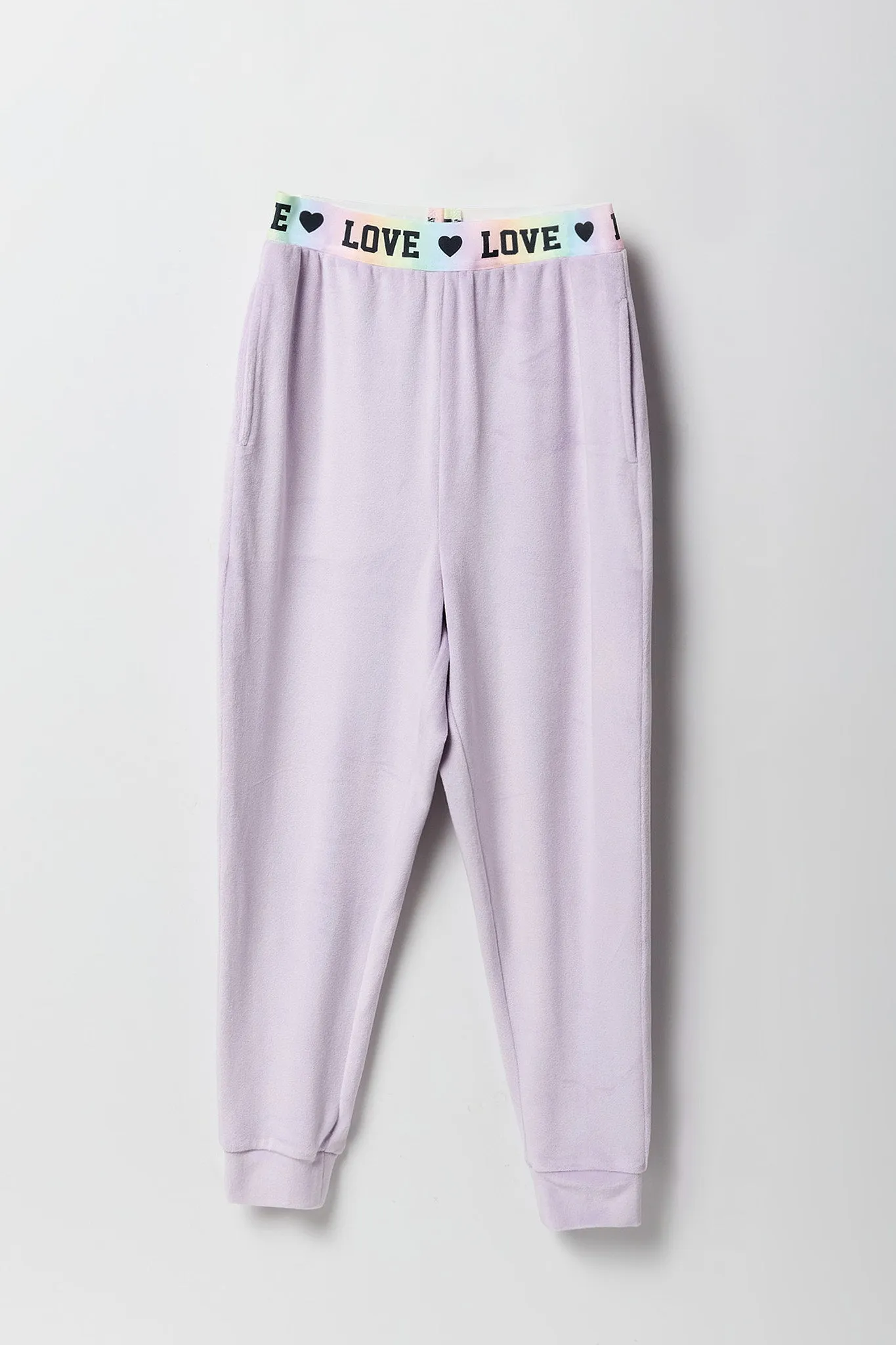 Jogger velours à imprimé Love avec bande de taille élastique pour fille sold by Urban Planet product image thumbnail 5