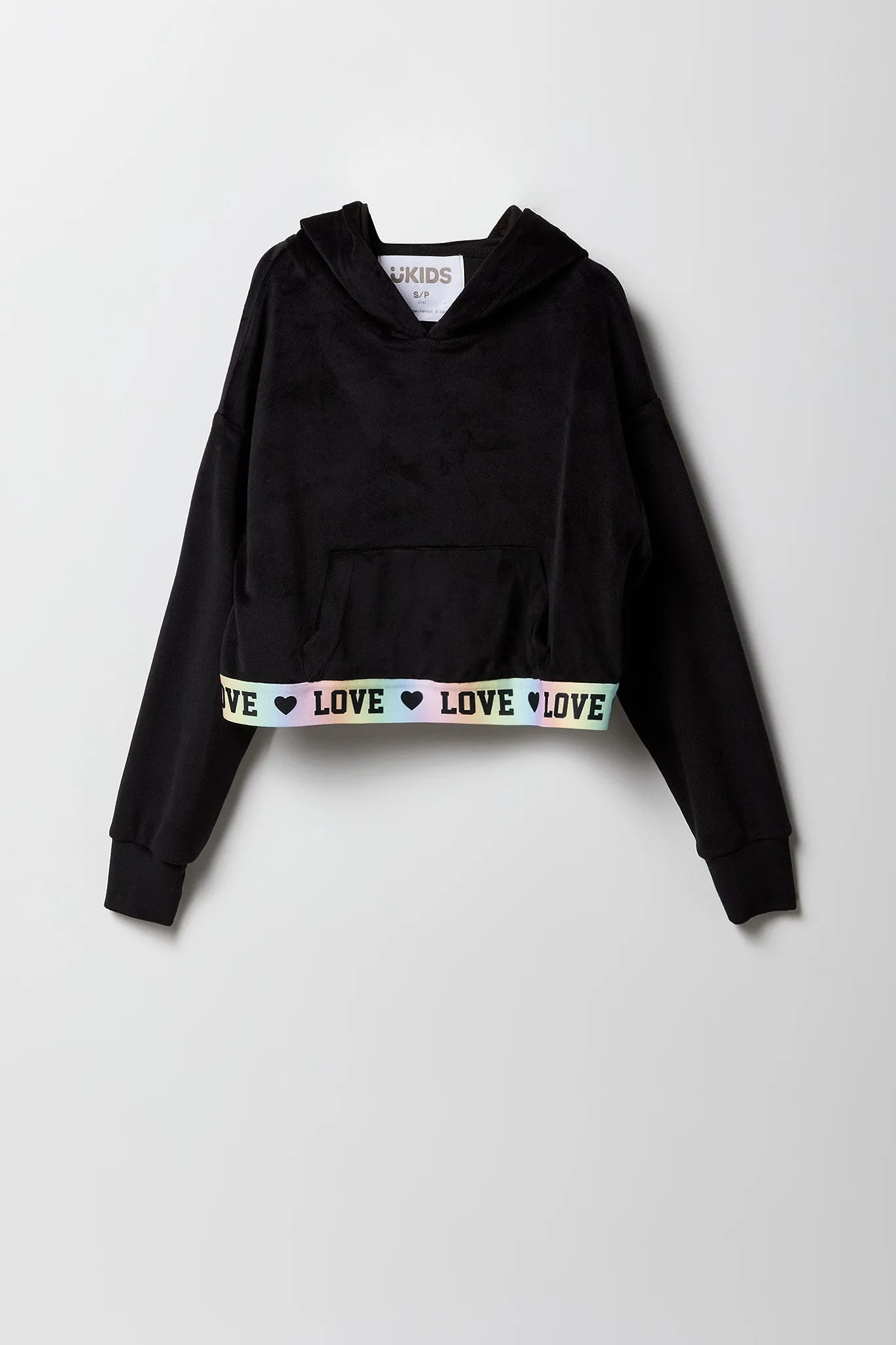Girls Velour Love Elastic Hem Sweatshirt sold by Urban Planet product image thumbnail 3