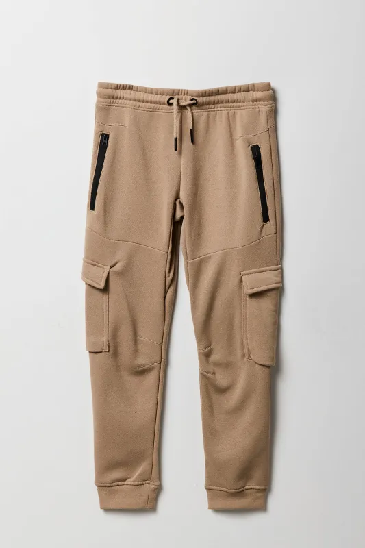 Boys Fleece Zip Pocket Cargo Jogger sold by Urban Planet