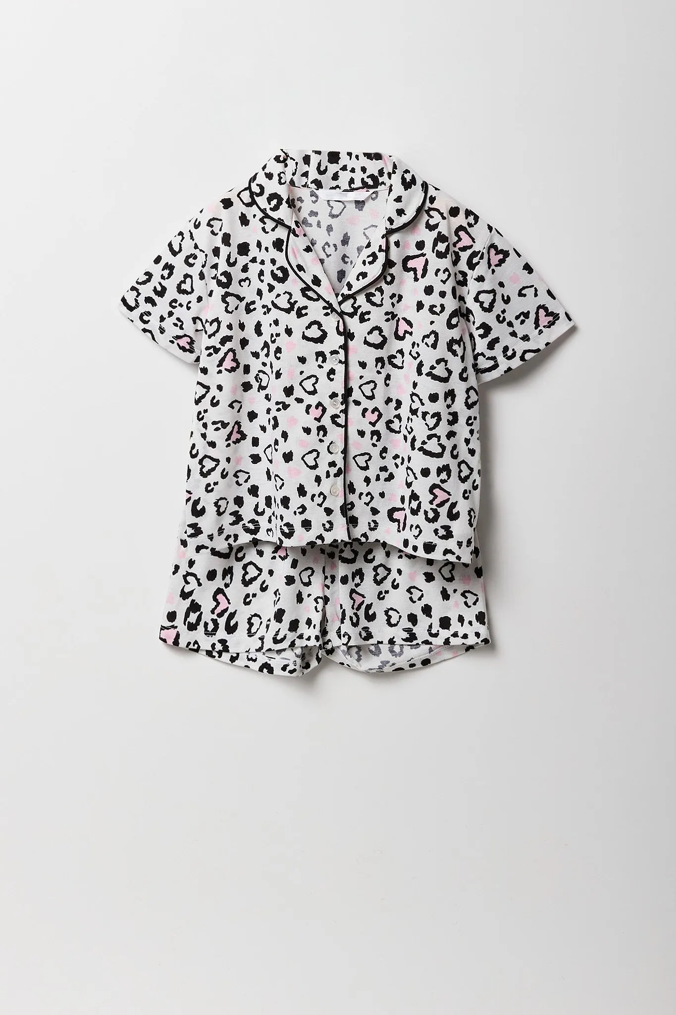 Girls Printed Button-Up Top & Short 2 Piece Pajama Set sold by Urban Planet