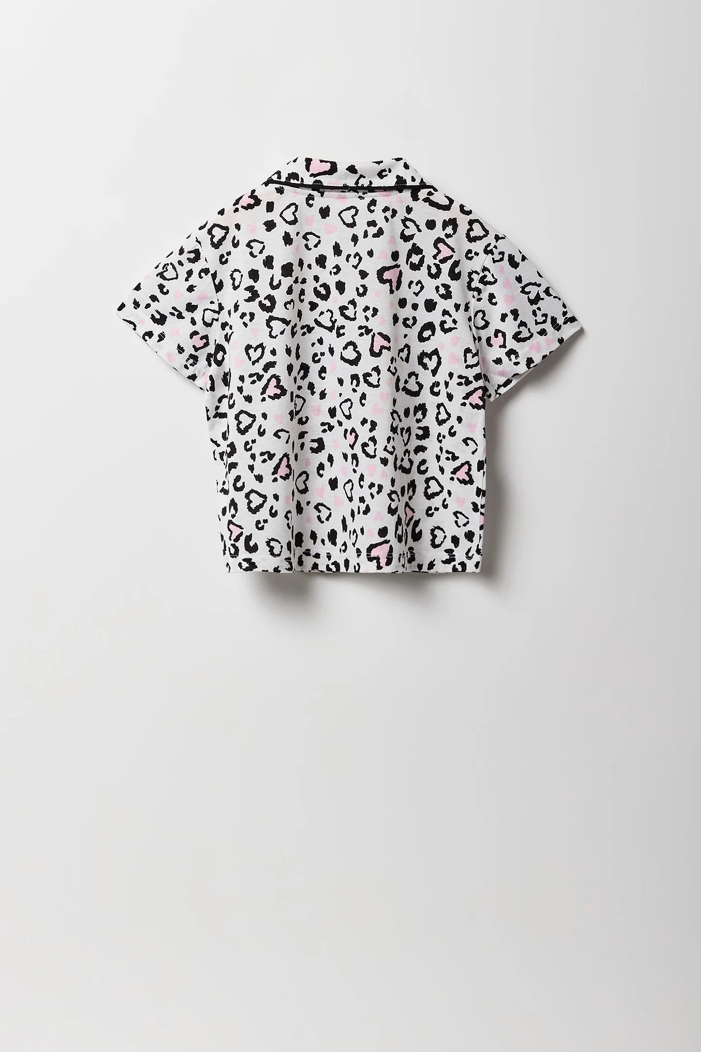 Girls Printed Button-Up Top & Short 2 Piece Pajama Set sold by Urban Planet product image thumbnail 3