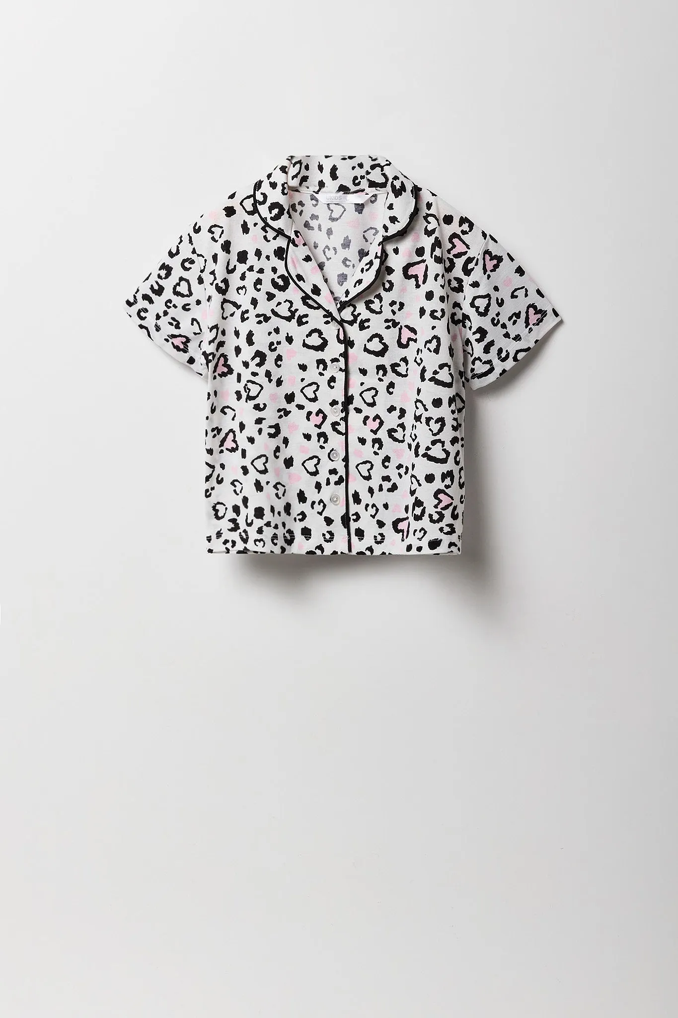 Girls Printed Button-Up Top & Short 2 Piece Pajama Set sold by Urban Planet product image thumbnail 2