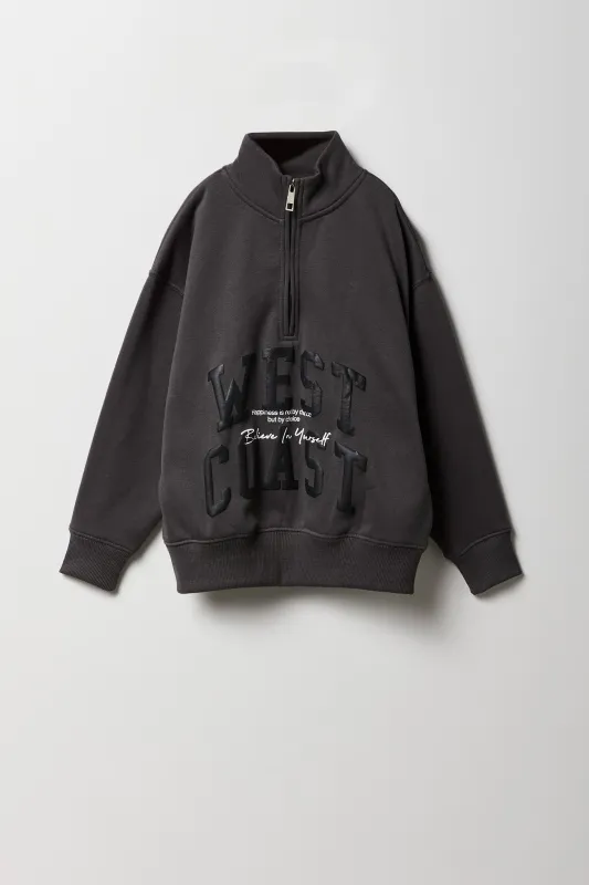 Boys West Coast Graphic Quarter Zip Sweatshirt sold by Urban Planet