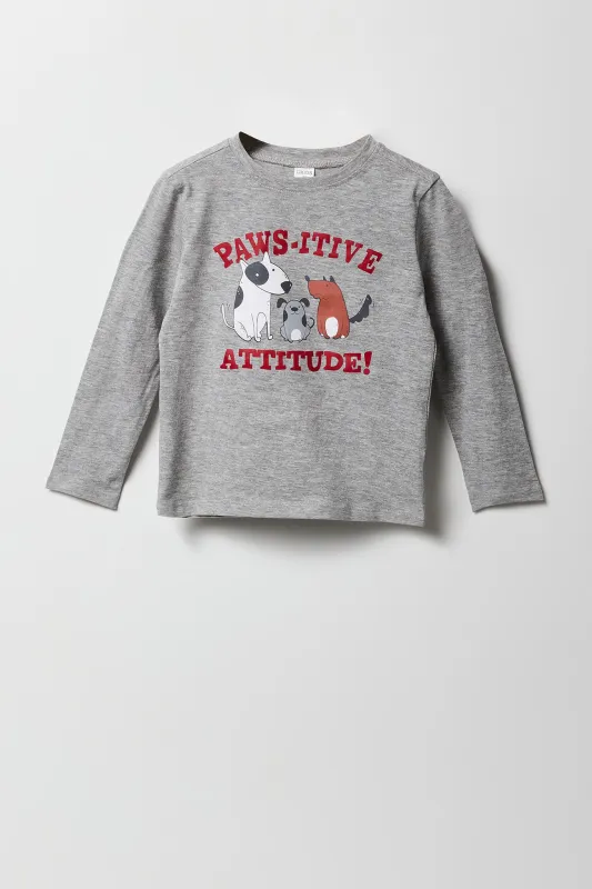 Haut à manches longues avec imprimé Paws-itive pour tout-petit sold by Urban Planet