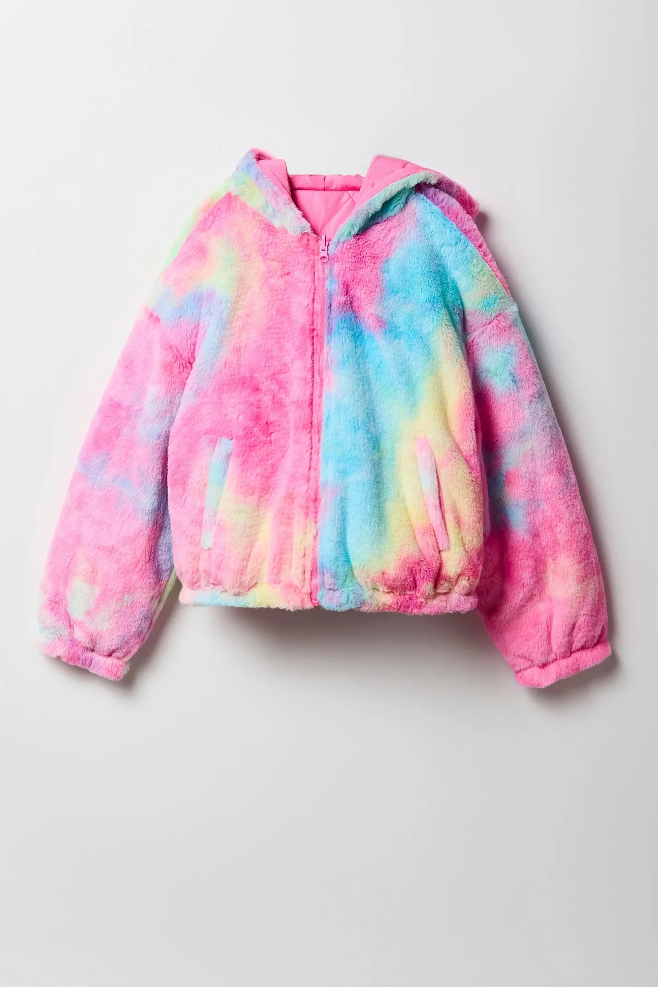 Girls Quilted Faux Fur Reversible Bomber Jacket sold by Urban Planet product image thumbnail 3