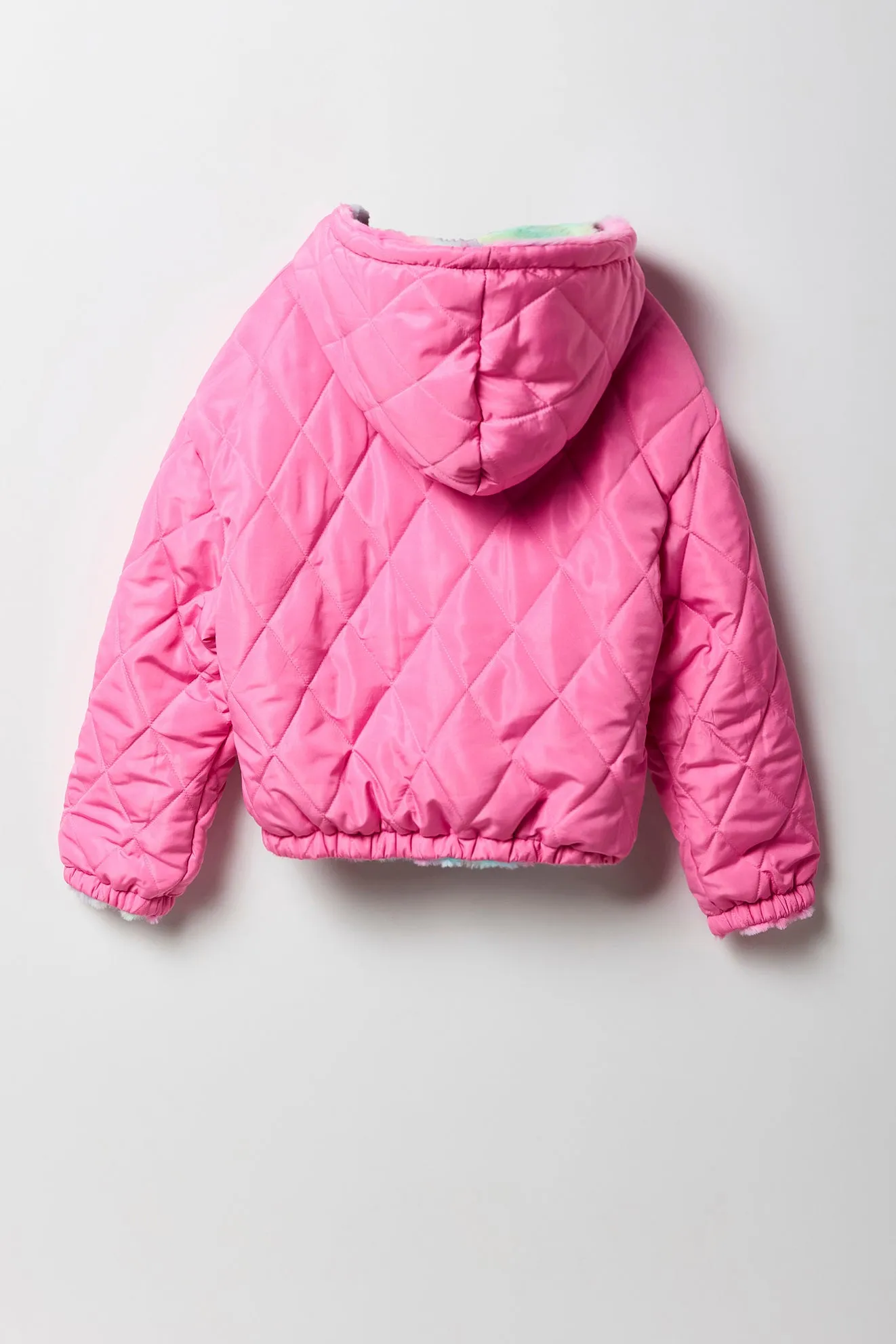 Girls Quilted Faux Fur Reversible Bomber Jacket sold by Urban Planet product image thumbnail 2