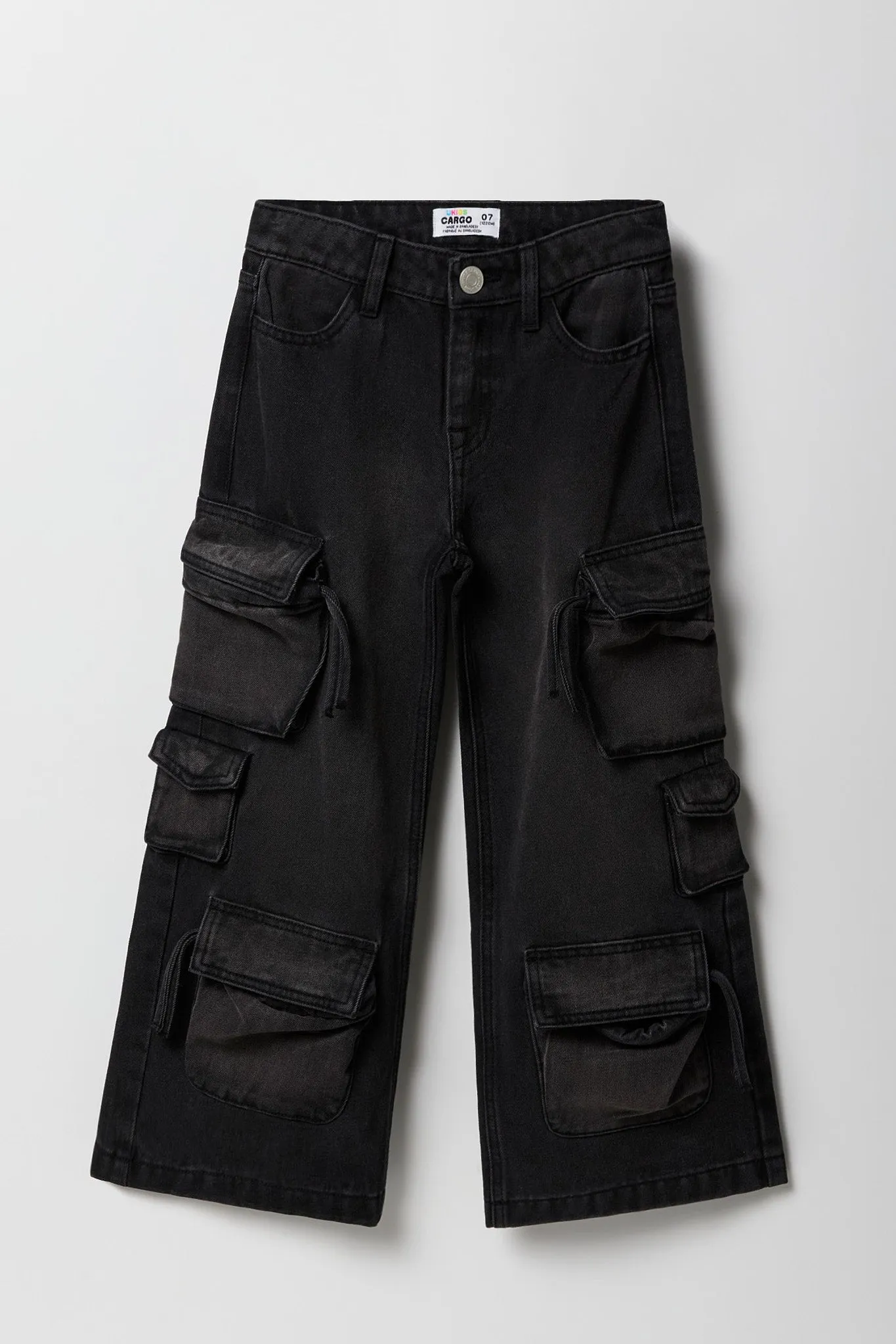 Girls Multi Pocket Wide Leg Cargo Jean sold by Urban Planet
