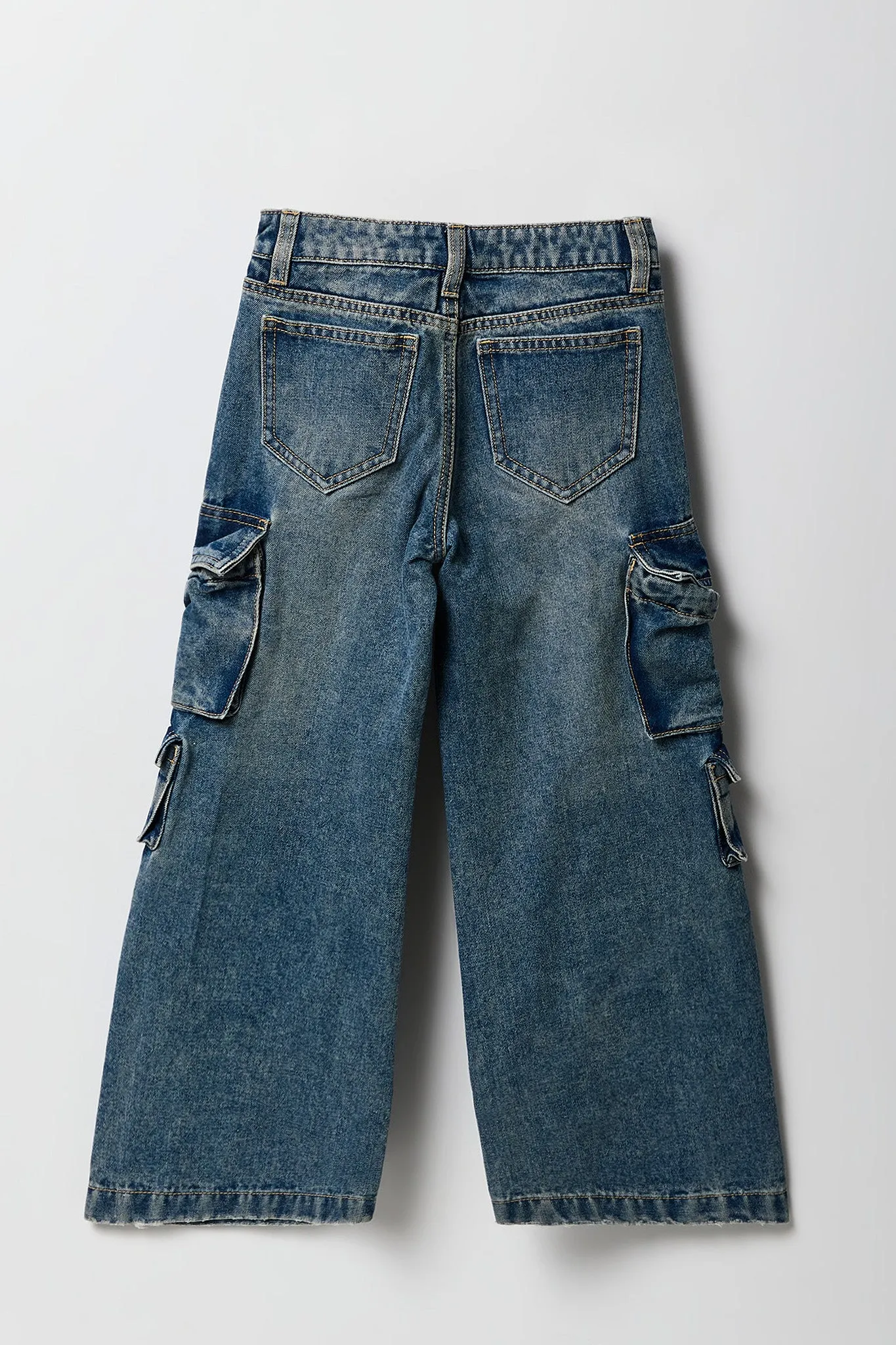 Jean cargo à jambe large avec poches multiples pour fille sold by Urban Planet product image thumbnail 4