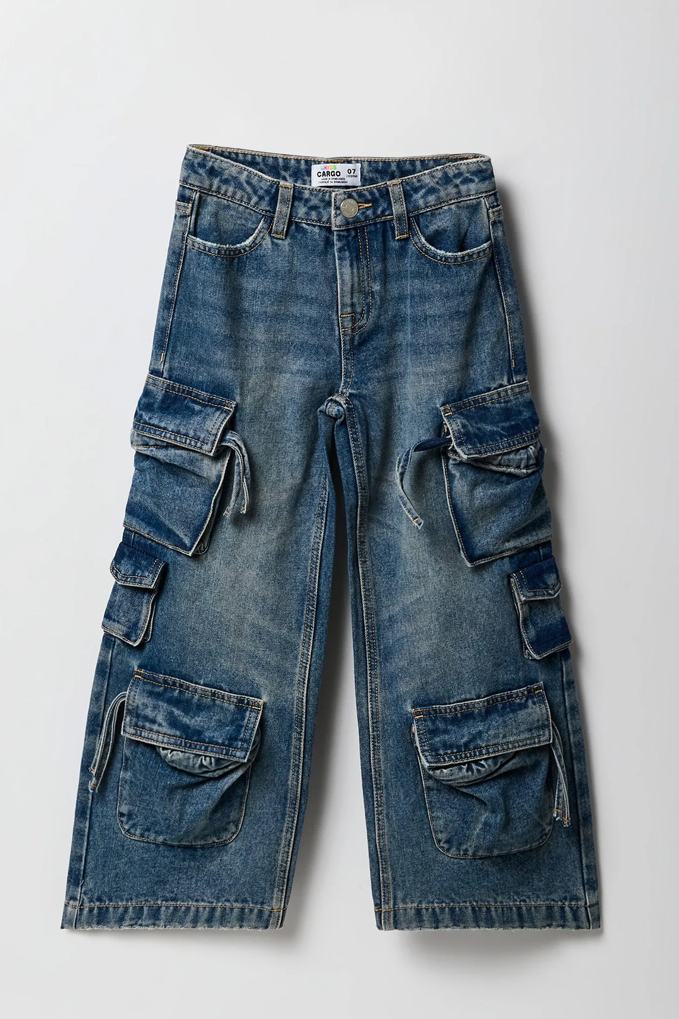 Jean cargo à jambe large avec poches multiples pour fille sold by Urban Planet product image thumbnail 3