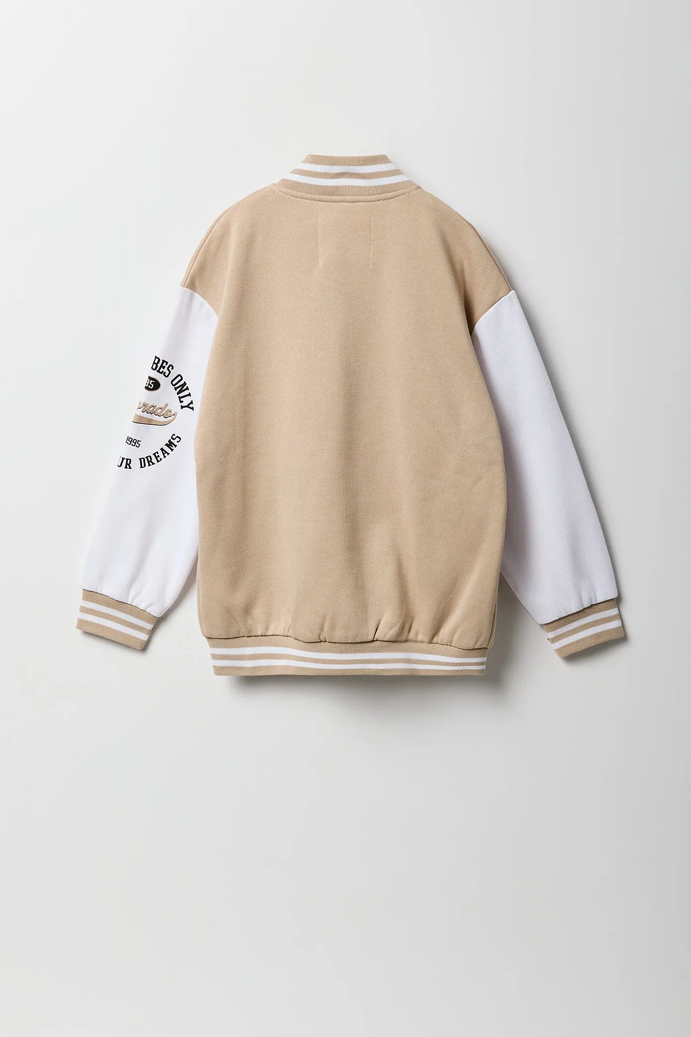 Girls Graphic Fleece Varsity Jacket sold by Urban Planet product image thumbnail 2