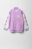 Girls Chenille Embroidered Fleece Varsity Jacket sold by Urban Planet