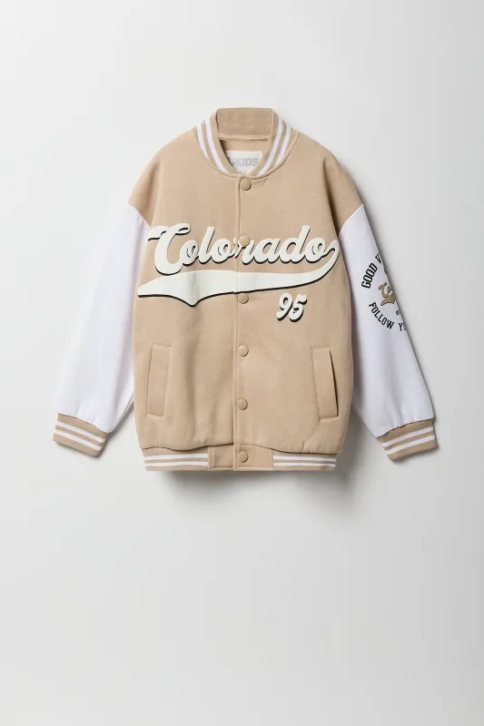 Blouson de style universitaire en molleton imprimé pour fille sold by Urban Planet