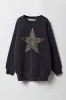Girls Oversized Embroidered Fleece Sweatshirt sold by Urban Planet