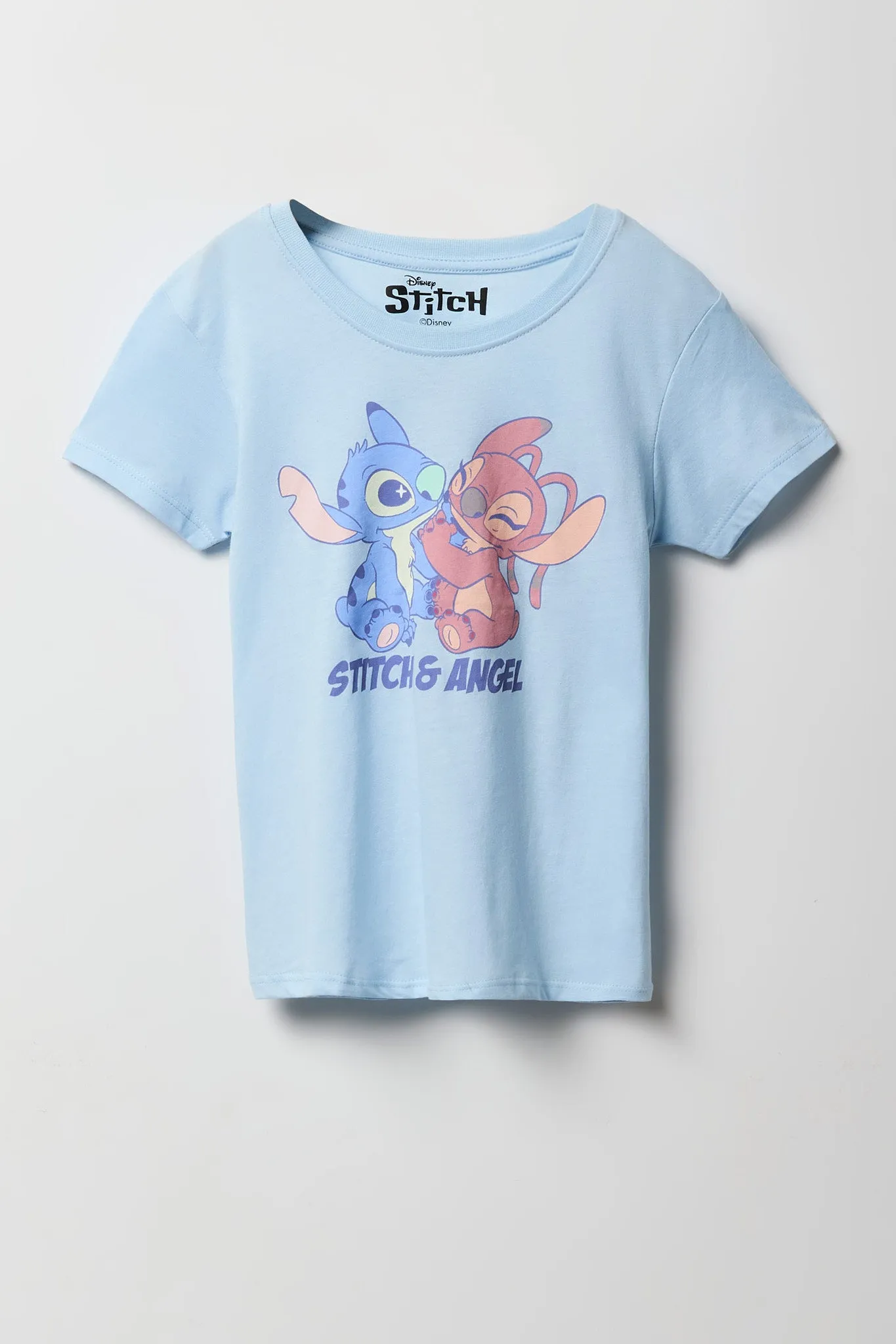 T-shirt à imprimé Stitch & Angel Blue pour filles sold by Urban Planet
