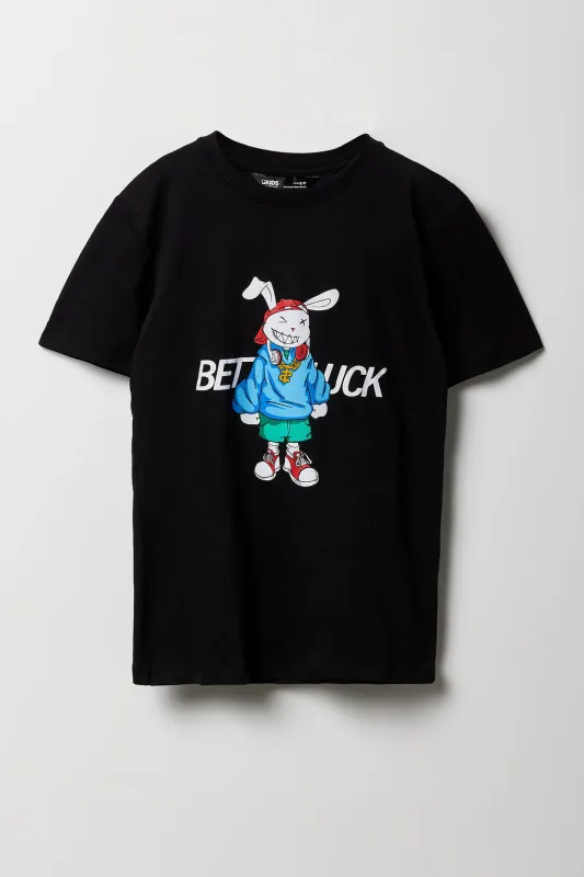 T-shirt à imprimé Better Luck Bunny pour garçons sold by Urban Planet