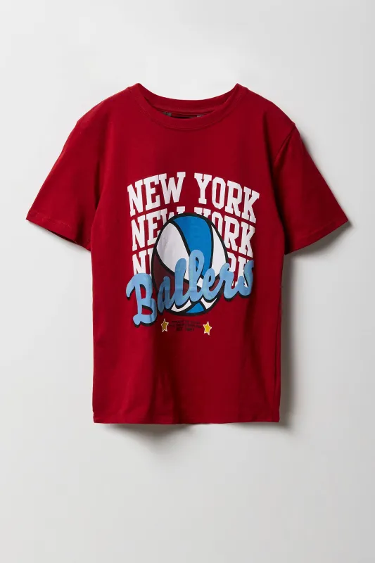 T-shirt à imprimé New York Ballers pour garçons sold by Urban Planet