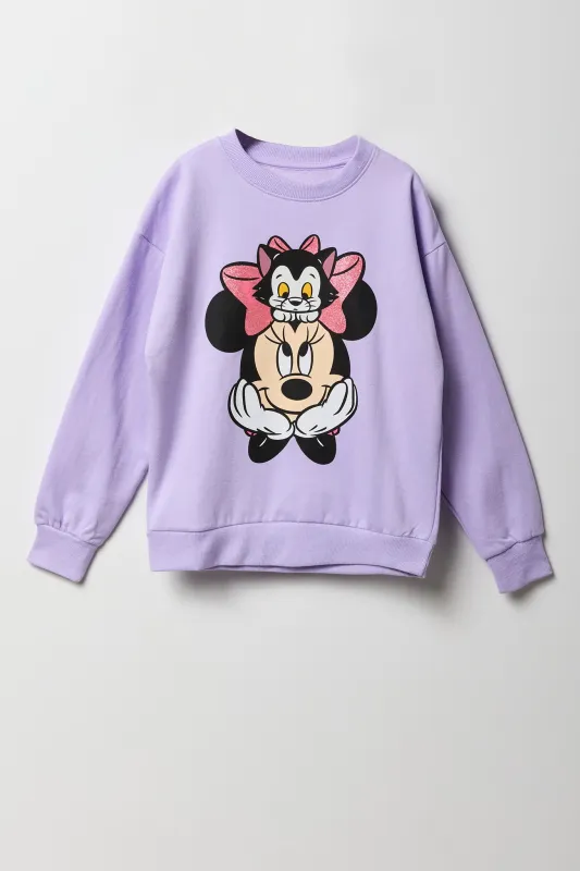 Girls Minnie & Kitty Graphic Fleece Sweatshirt sold by Urban Planet