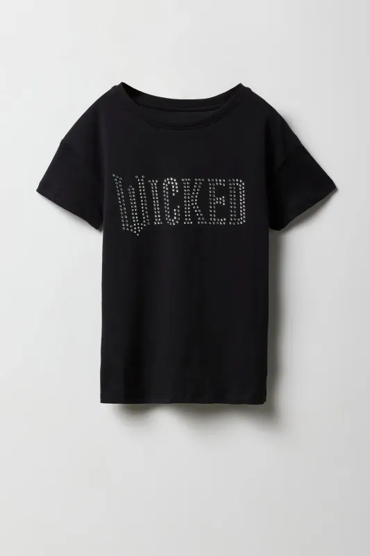 Girls Rhinestone Wicked T-Shirt sold by Urban Planet