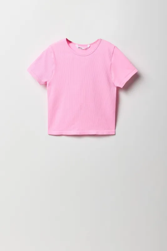 Girls Seamless Ribbed T-Shirt sold by Urban Planet