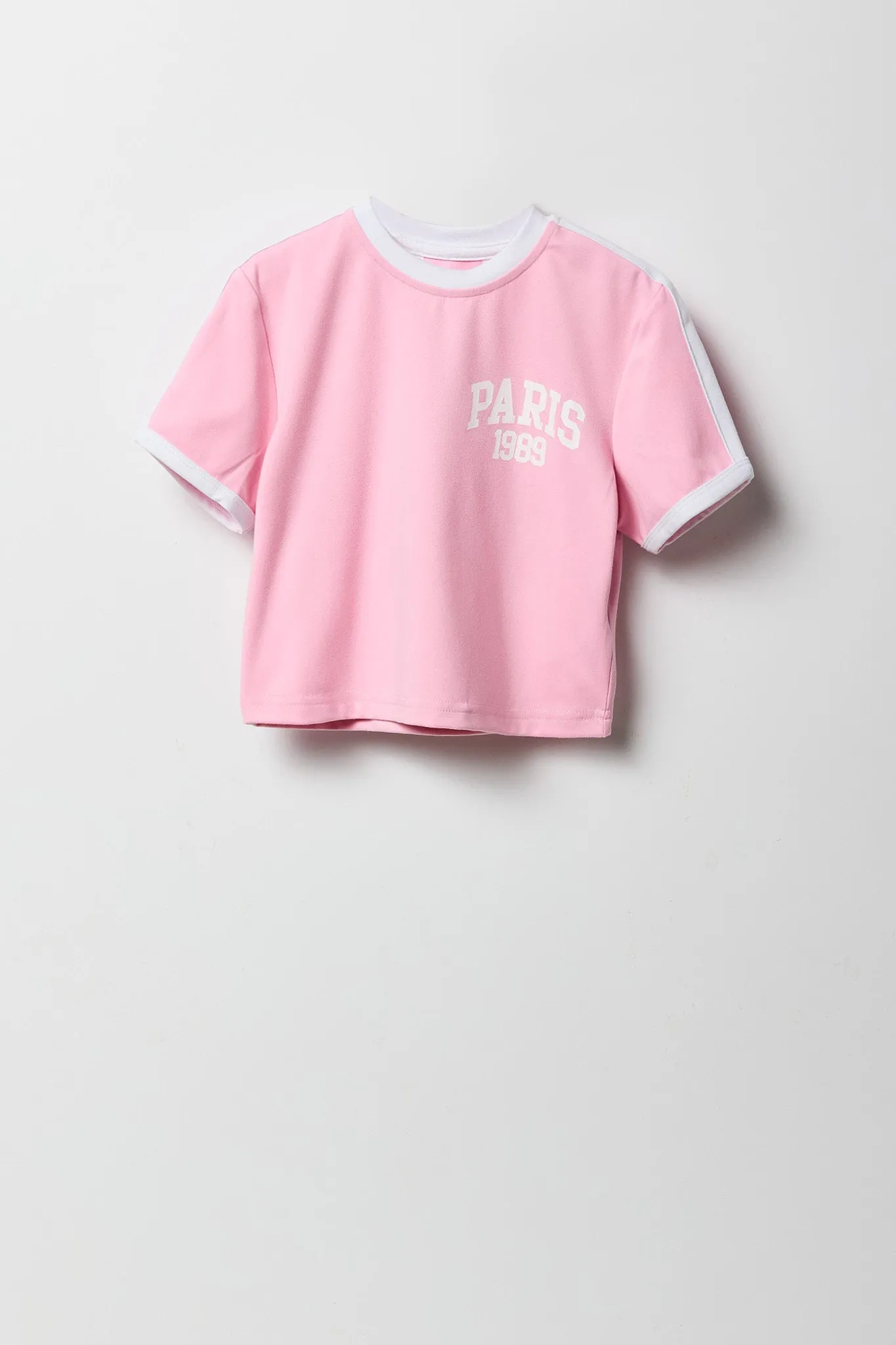 Girls Sporty Graphic Ringer T-Shirt sold by Urban Planet product image thumbnail 5