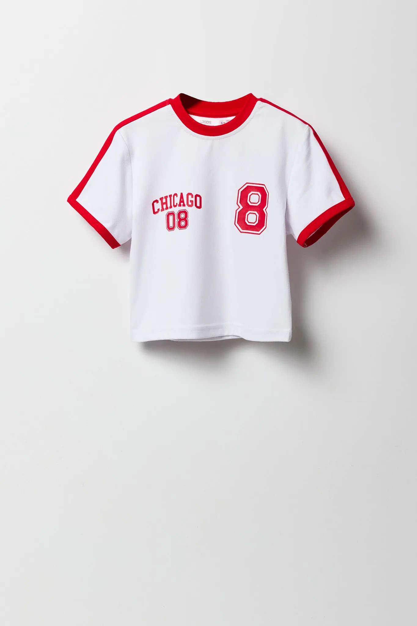 Girls Sporty Graphic Ringer T-Shirt sold by Urban Planet product image thumbnail 3