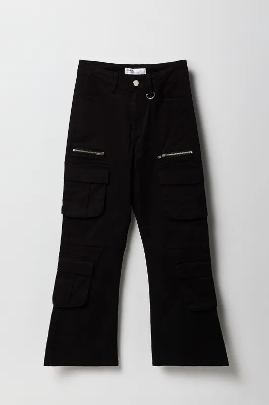 Girls Multi Pocket Flare Cargo Pant sold by Urban Planet