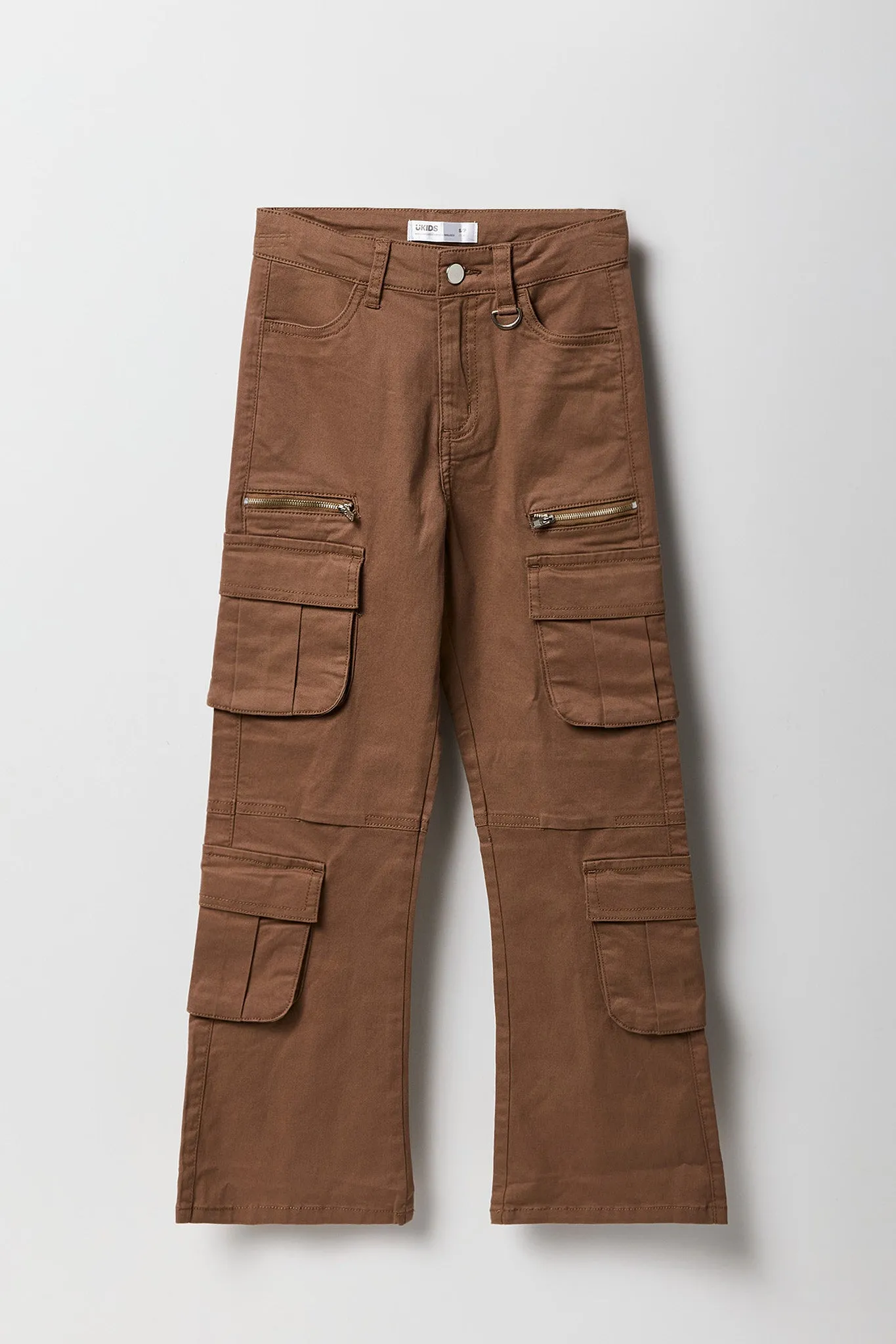 Pantalon cargo à jambe évasée avec poches multiples pour fille sold by Urban Planet product image thumbnail 5