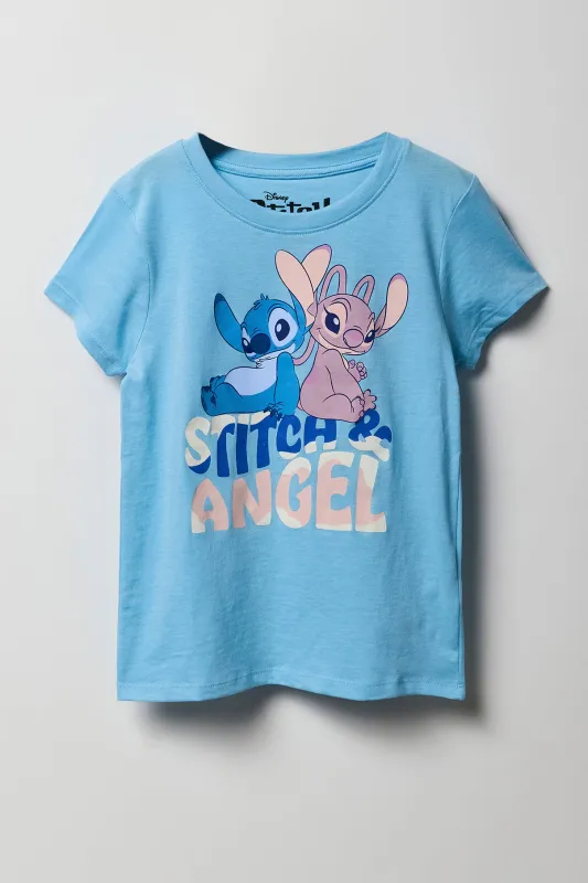 Girls Stitch & Angel Graphic T-Shirt sold by Urban Planet